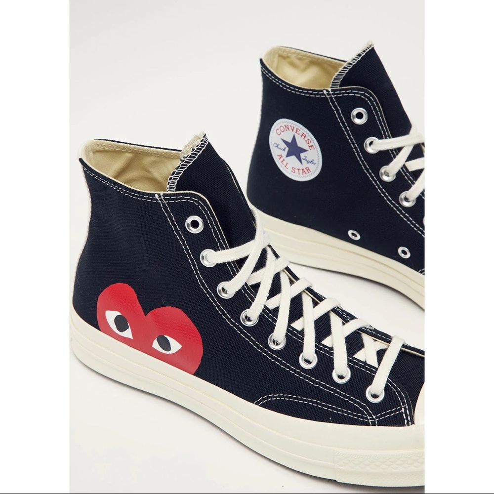Converse X Comme Des Garçons Play High Yop Black Sneakers Size W 9 / M 7